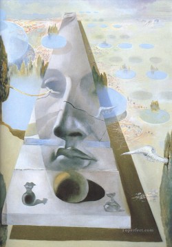 Abstracto famoso Painting - Aparición del rostro de Afrodita de Cnidos en un paisaje surrealista